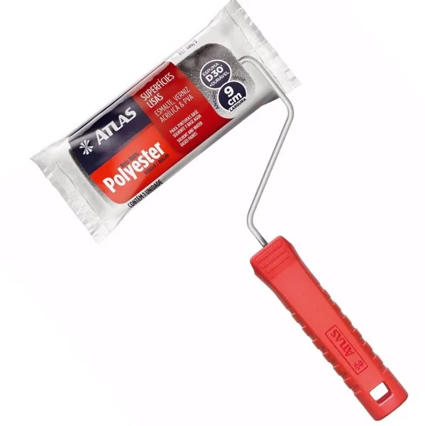 ROLO ESPUMA CINZA POLIESTER 9CM C/ CABO - PINCEIS ATLAS