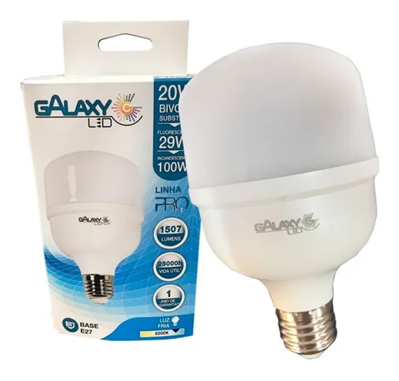 LAMPADA LED BULBO ALTA FATOR 100W 6500K - GALAXY