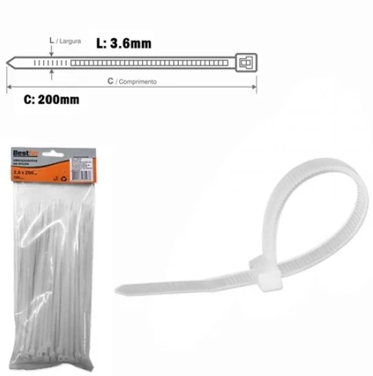 ABRAC NYLON BR 7.6MM X 300MM C/ 50 UN - BF