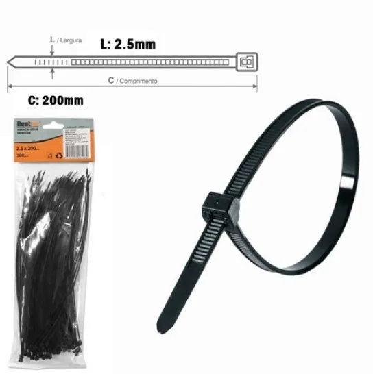 ABRAC NYLON PR 7.6MM X 200MM C/ 50 UN - BF