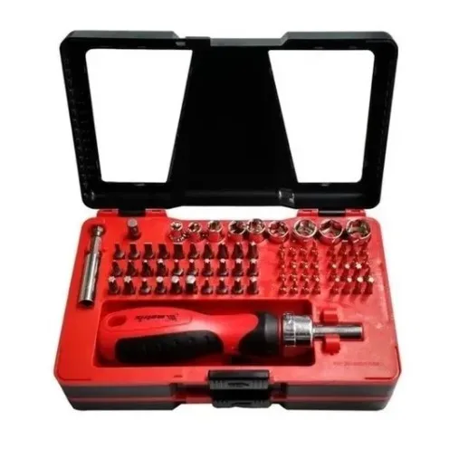 JG. SOQUETE SEXTAVADO/BITS E CHAVE INTERCAMBIAVEL C/ 78 PC - MTX
