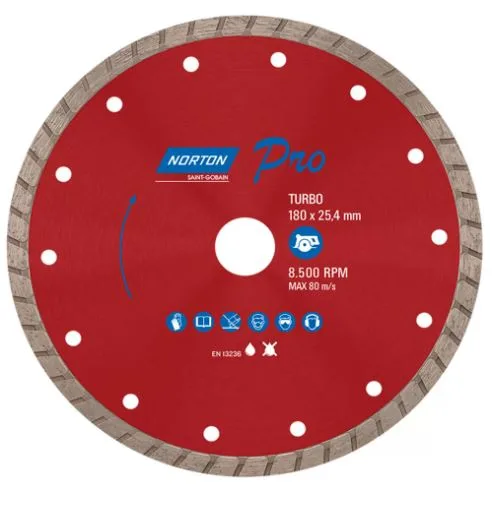 DISCO DIAMANTADO PRO TURBO 7'' (VERMELHO) - NORTON