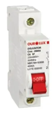 DISJUNTOR UNIPOLAR 6A - OUROLUX