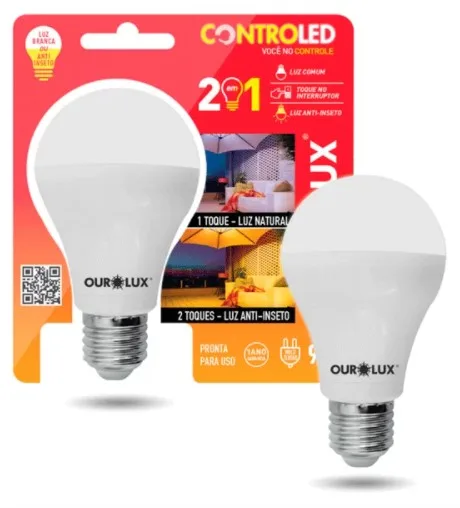 CONTROLED 9W 6500K 2 STEPS + ANTI INSETO - OUROLUX