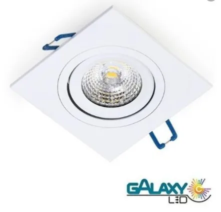 SPOT DICROICA LED SMD QUADRADO 5W 3000K AMARELA - GALAXY