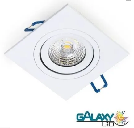 SPOT DICROICA LED SMD QUADRADO 7W 3000K AMARELA - GALAXY