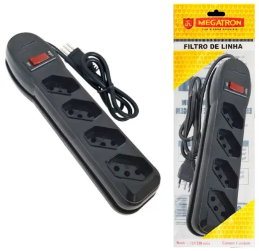 FILTRO DE LINHA 4 TOMADAS NORMATIZADO - MEGATRON