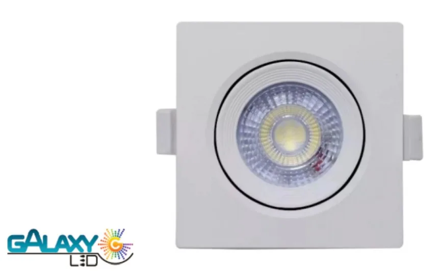 SPOT DICROICA LED SMD QUADRADO 3W 3000K AMARELA - GALAXY