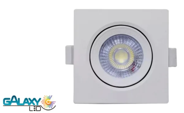 SPOT DICROICA LED SMD QUADRADO 3W 3000K AMARELA - GALAXY