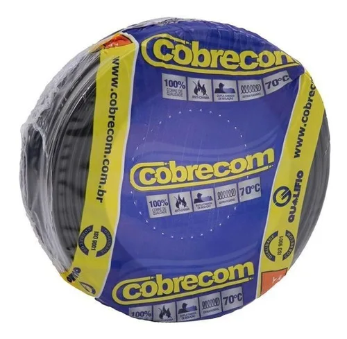 CABO FLEXIVEL ROLO C/ 100M 2,50MM PRETO - COBRECOM
