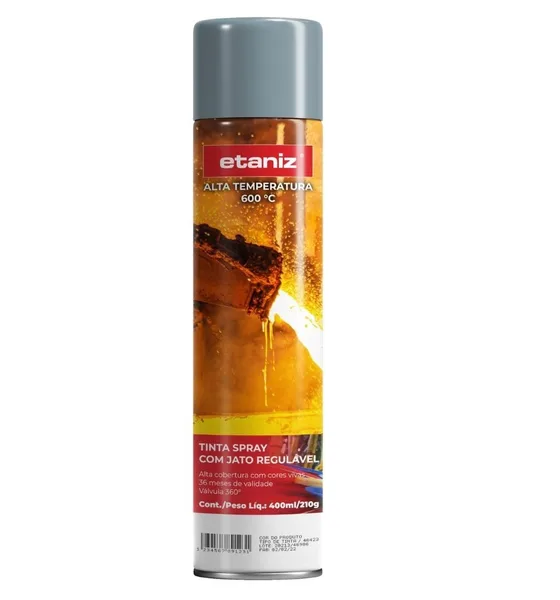 TINTA SPRAY ETANIZ ALTA TEMP 400ML. - ALUMINIO