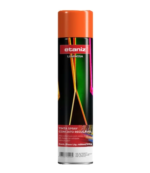 TINTA SPRAY ETANIZ LUMINOSA 400ML - LARANJA