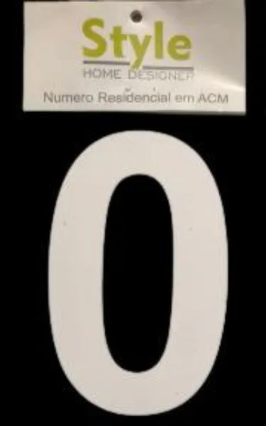NUMERO RESIDENCIAL BRANCO  0 - STYLE