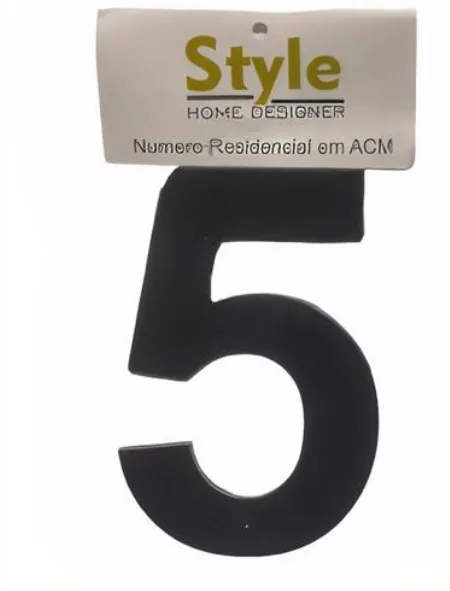 NUMERO RESIDENCIAL PRETO 5 - STYLE