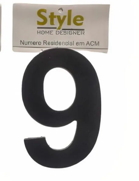 NUMERO RESIDENCIAL PRETO 9 - STYLE