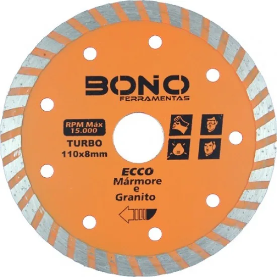 DISCO DIAMANTADO TURBO 7'' ECCO ( LARANJA ) - BONO