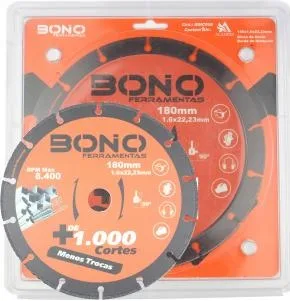 DISCO DIAMANTADO 4.1/2" C/ BORDA DIAMANTE P/ FERRO  - BONO