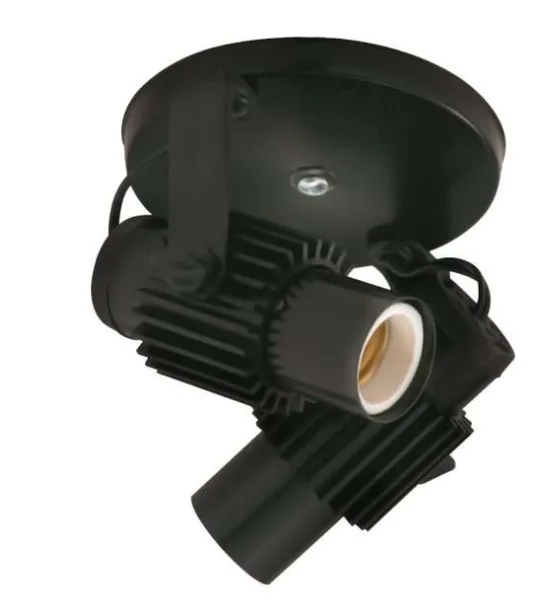 SPOT ALETA SOQ E-27 P/ 2 LAMPADAS PRETO - STARTEC