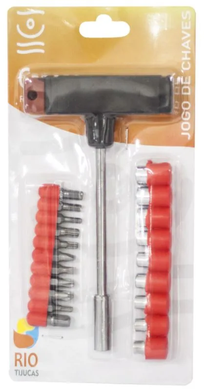 JG. SOQUETE SEXTAVADO/PONTAS E CHAVE T C/ 21 PC - RIO TIJUCAS