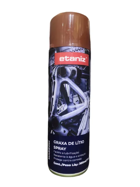 GRAXA SPRAY 300ML/170G LITIO MARROM - ETANIZ