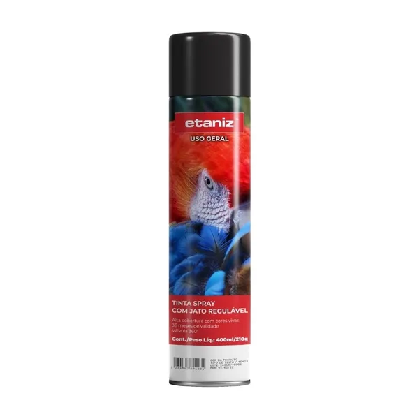 TINTA SPRAY ETANIZ U.G 400ML - PRETO SEMI BRILHO