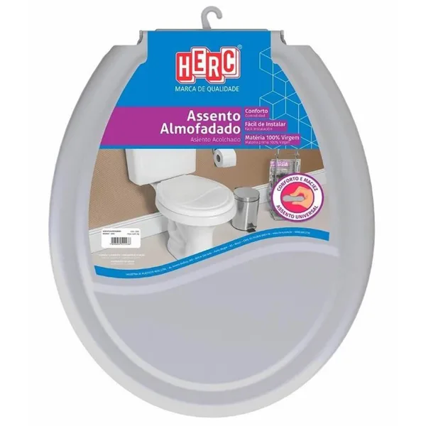 ASSENTO ALMOFADADO OVAL UNIVERSAL CINZA CLARO - HERC