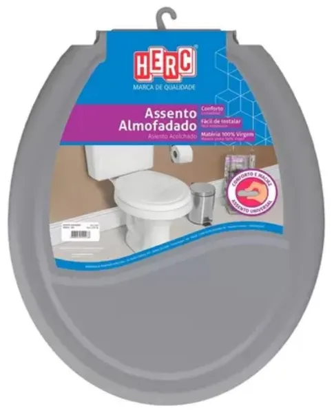 ASSENTO ALMOFADADO OVAL UNIVERSAL CINZA ESCURO - HERC