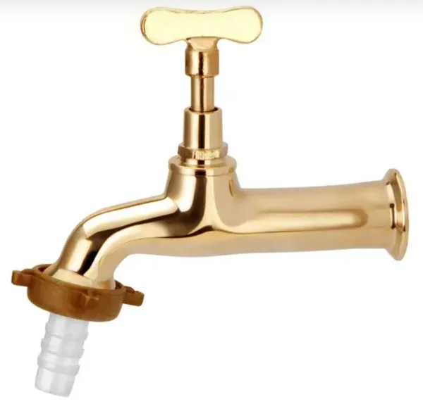 TORNEIRA METAL 1130 AMARELA JARDIM C/ BICO E ADAPTADOR 3/4