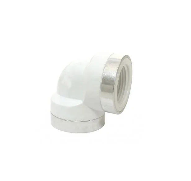 PLAST. - JOELHO 90º ROSC. 25MM X 3/4'' C/ ANEL ALUMINIO