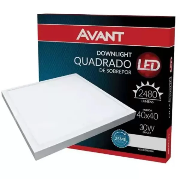 PLAFON LED SOBREPOR QUADRADO 30W 6500K - AVANT