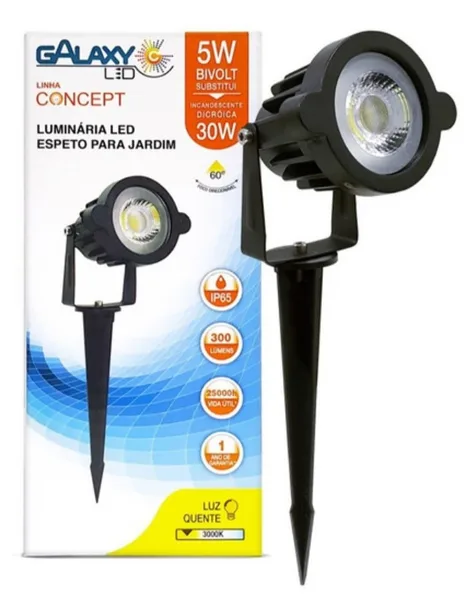 ESPETO DE JARDIM LED 5W 3000K AMARELA IP65 - GALAXY