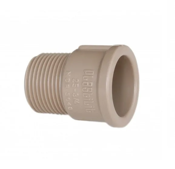 PLAST. - ADAPTADOR SOLDAVEL CURTO C/ ROSCA LR 25MM X 3/4''