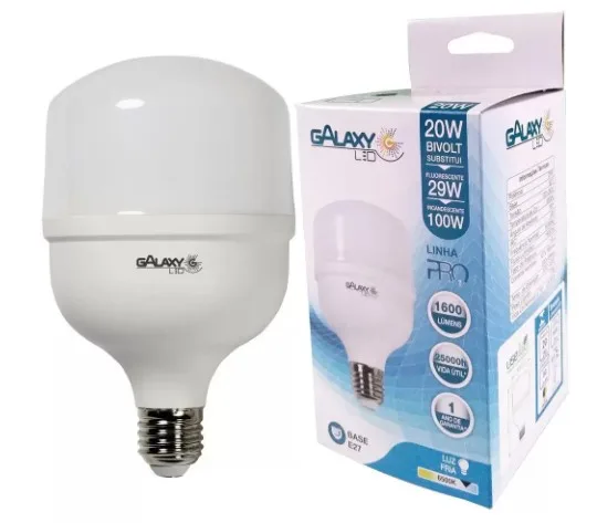 LAMPADA LED BULBO ALTA FATOR 20W 6500K - GALAXY