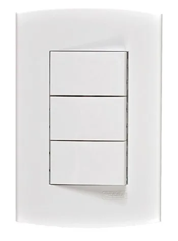 PEE ALFA CJ. 3 INTERRUPTOR SIMPLES C/ PLACA BRANCO