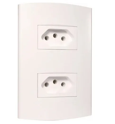 PEE ALFA CJ. 2 TOMADA 2P+T 10A C/ PLACA BRANCO