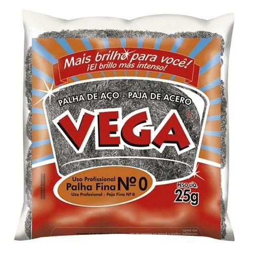 PALHA DE ACO N.0 PACOTE C/ 20 UN - VEGA STEEL