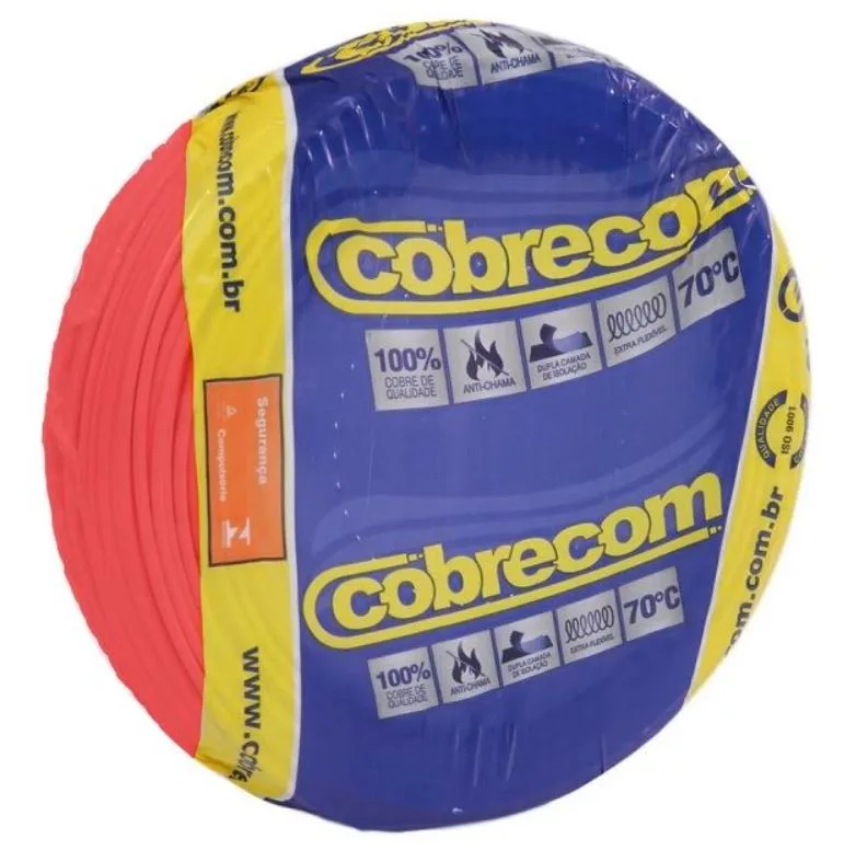 CABO FLEXIVEL ROLO C/ 100M 1,50MM VERMELHO - COBRECOM
