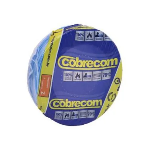 CABO FLEXIVEL ROLO C/ 100M 4,00MM AZUL CLARO - COBRECOM