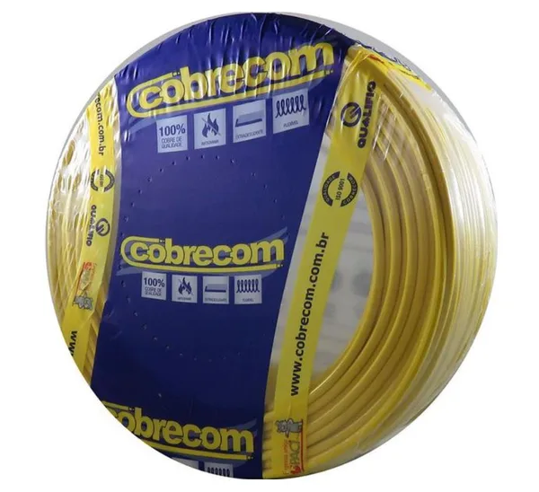 CABO FLEXIVEL ROLO C/ 100M 6,00MM AMARELO - COBRECOM