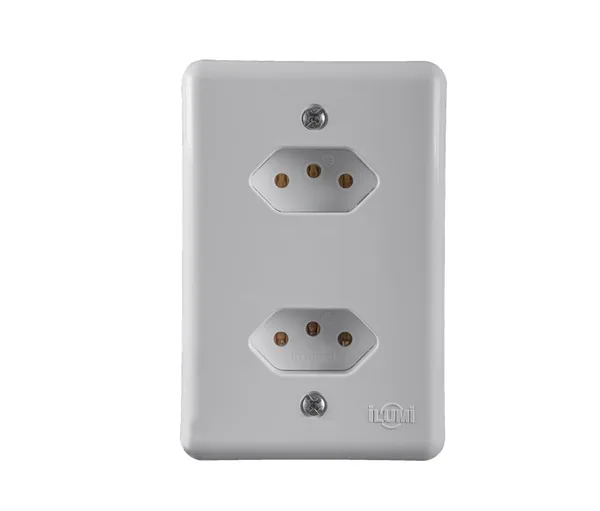 ILUMI CJ. 2 TOMADAS 2P+T 10A SEPARADAS MONOBLOCO BRANCO - STYLUS