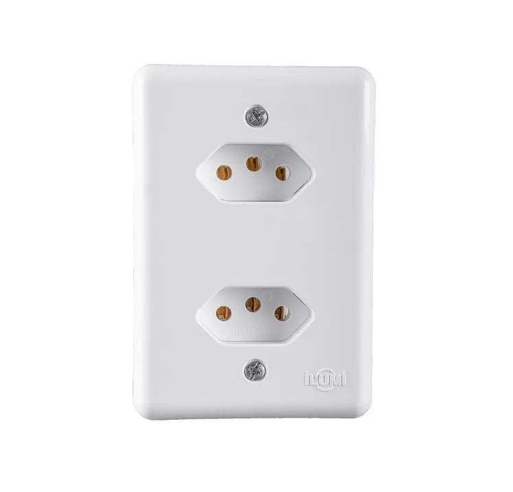 ILUMI CJ. 2 TOMADAS 2P+T 20A SEPARADAS MONOBLOCO BRANCO - STYLUS