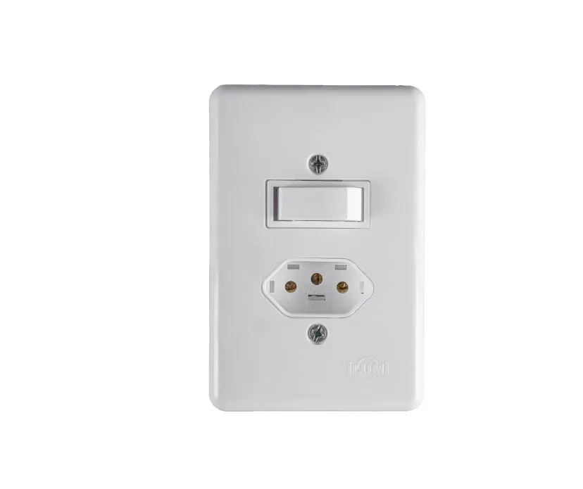ILUMI CJ. 1 INTERRUPTOR SIMPLES 6A + 1 TOMADA 2P+T 10A BRANCO - STYLUS