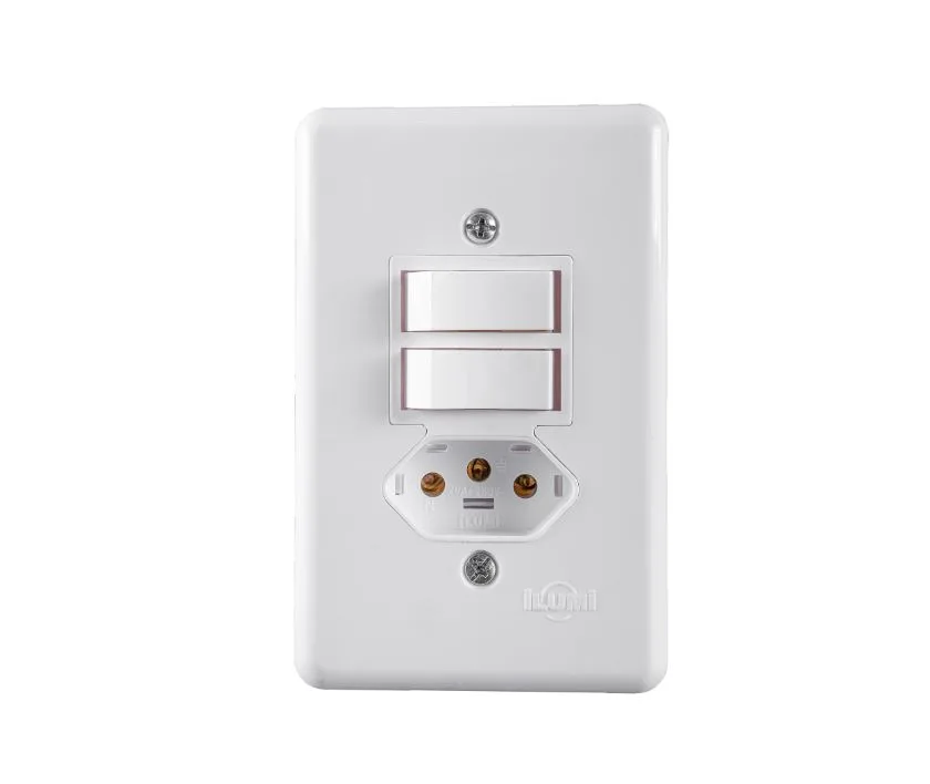ILUMI CJ 2 INTERRUPTOR SIMPLES 6A C/ TOMADA 2P+T 10A - STYLUS
