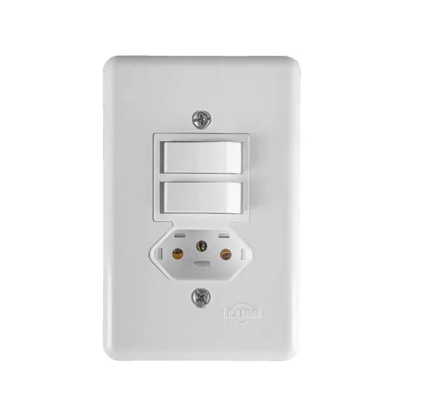 ILUMI CJ. 2 INTERRUPTOR SIMPLES 6A C/ TOMADA 2P+T 20A BRANCO - STYLUS
