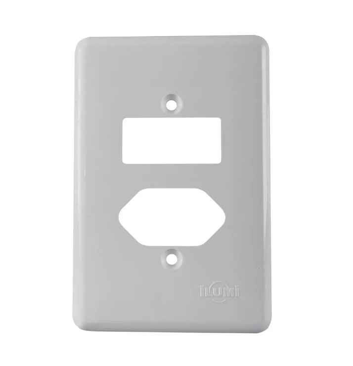 ILUMI PLACA 4X2 P/ 1 INTERRUPTOR + 1 TOMADA BRANCO - STYLUS