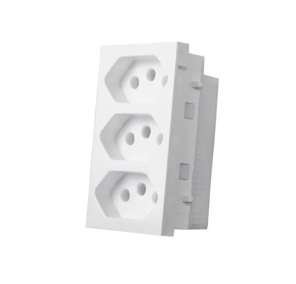 ILUMI MODULO 3 TOMADA 2P+T 20A MONOBLOCO BRANCO - VIVAZ/MURANO