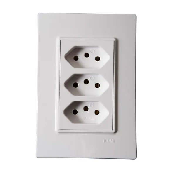 ILUMI CJ. 3 TOMADAS 2P+T 10A MONOBLOCO BRANCO - VIVAZ