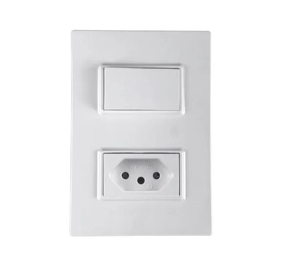 ILUMI CJ. 1 INTERRUPTOR SIMPLES 10A + 1 TOMADA 2P+T 10A BRANCO - VIVAZ