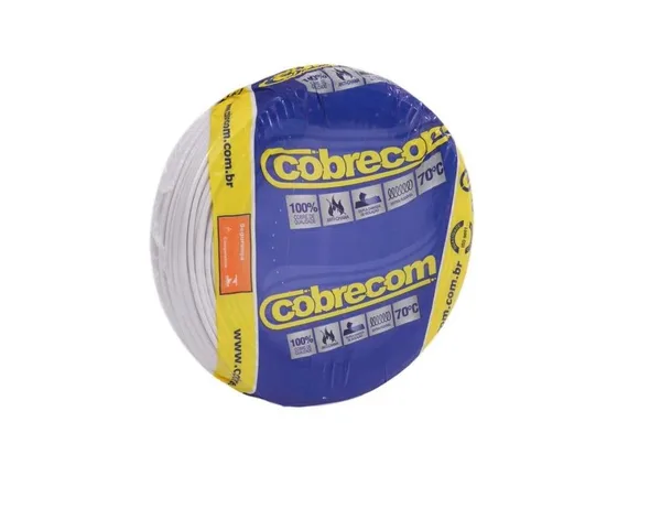 CABO PARALELO ROLO C/ 100M 2 X 1,50MM BRANCO - COBRECOM
