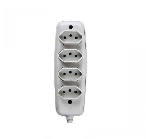ILUMI TOMADA EM BARRA 4 (QUADRUPLA) 2P 10A C/ 10 PC CINZA